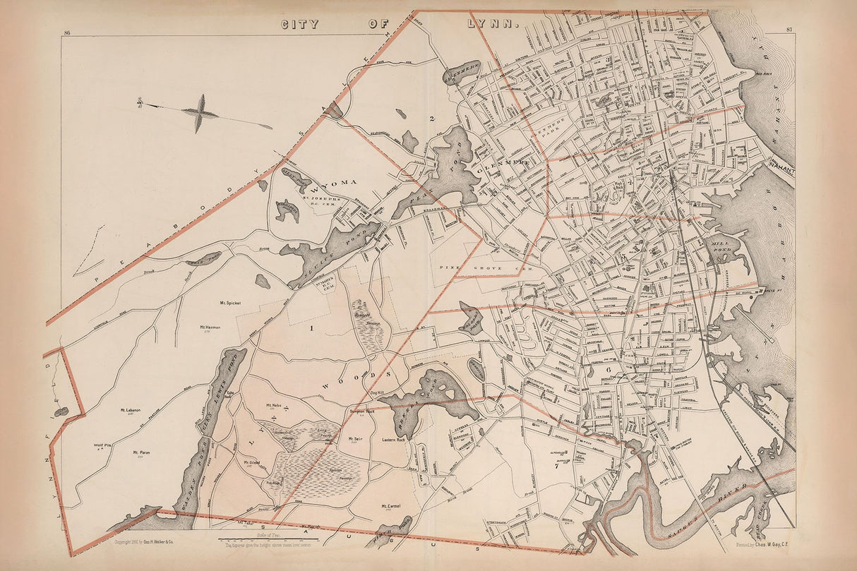 1891 Map of Lynn Massachusetts