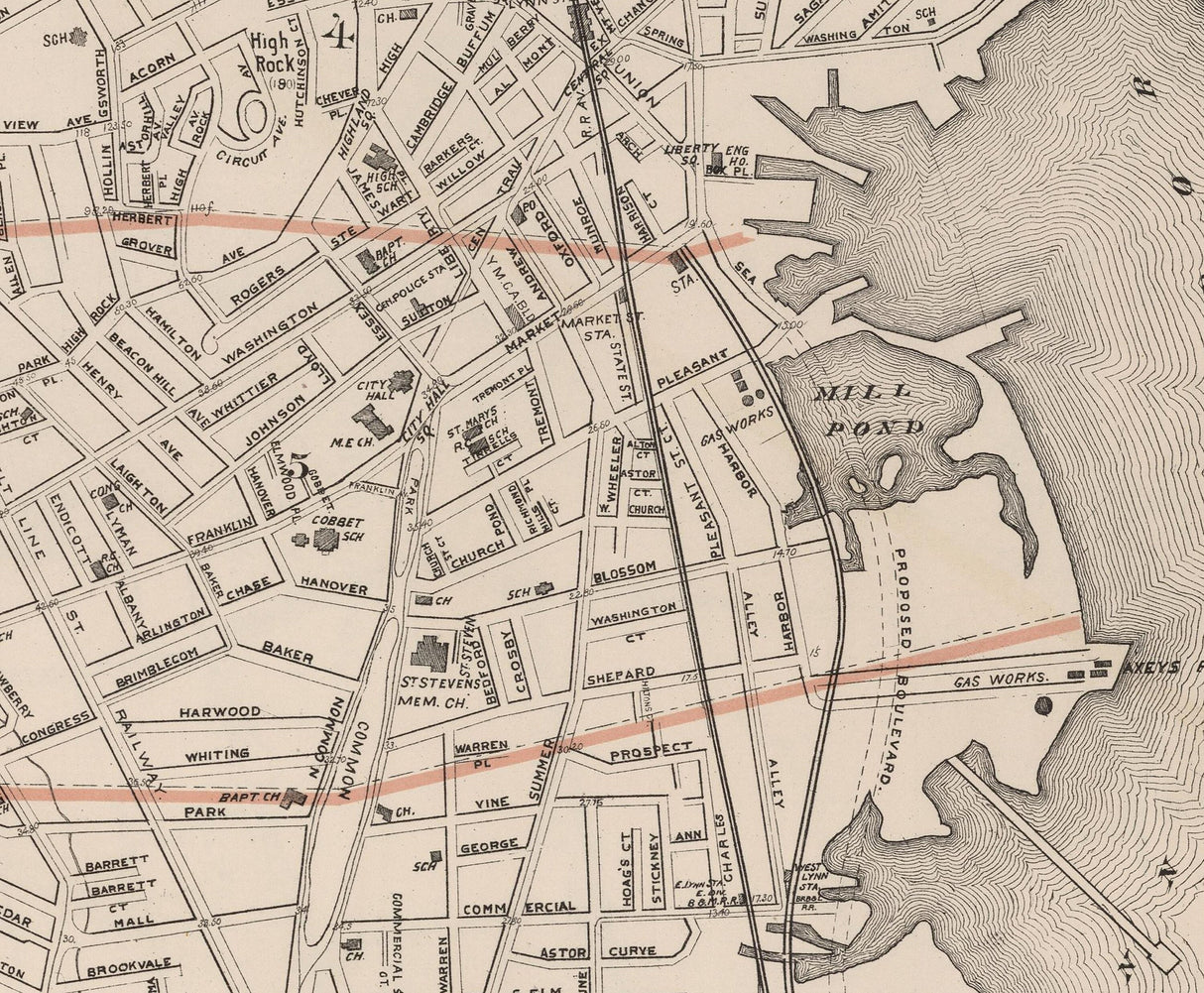 1891 Map of Lynn Massachusetts