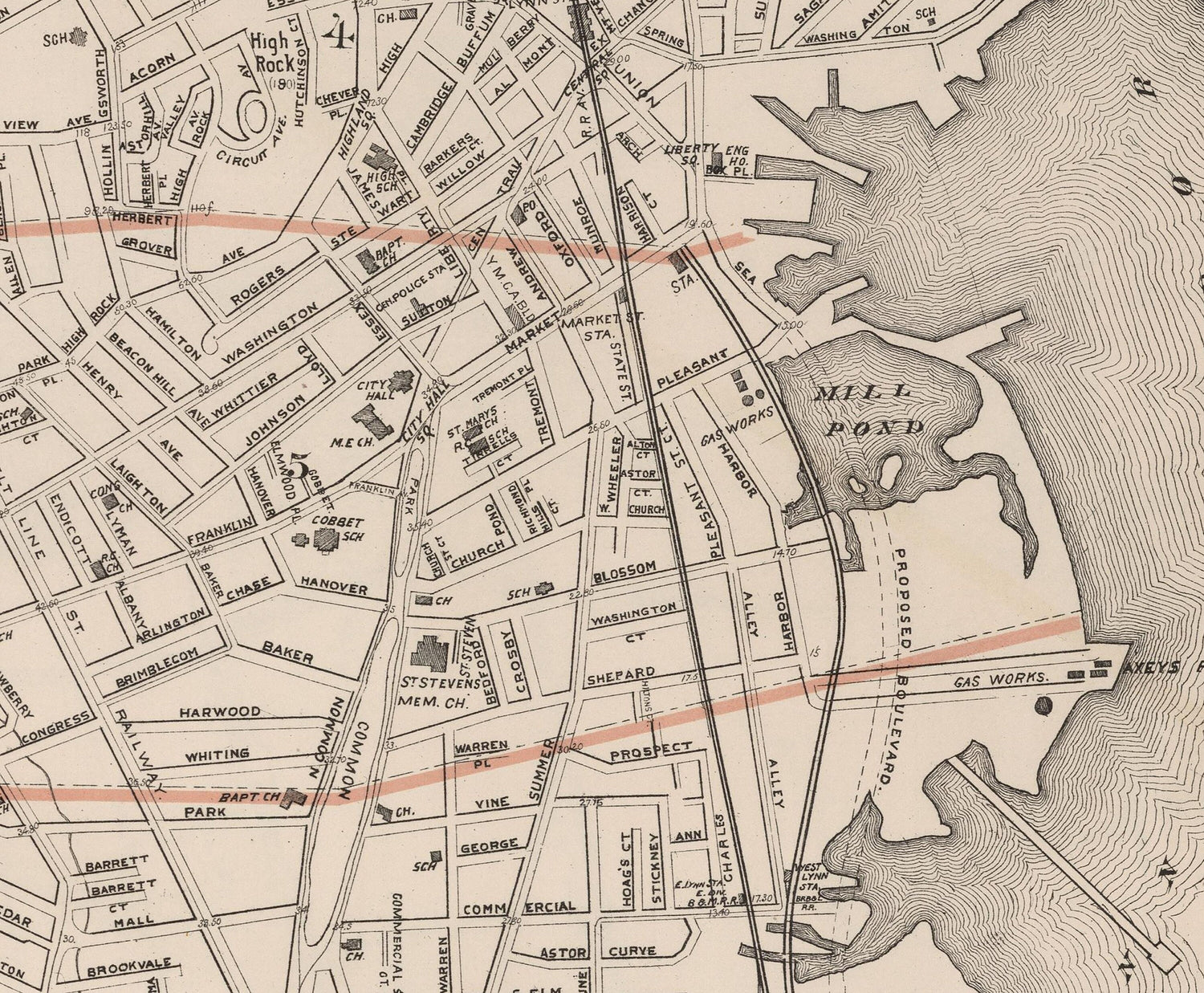 1891 Map of Lynn Massachusetts