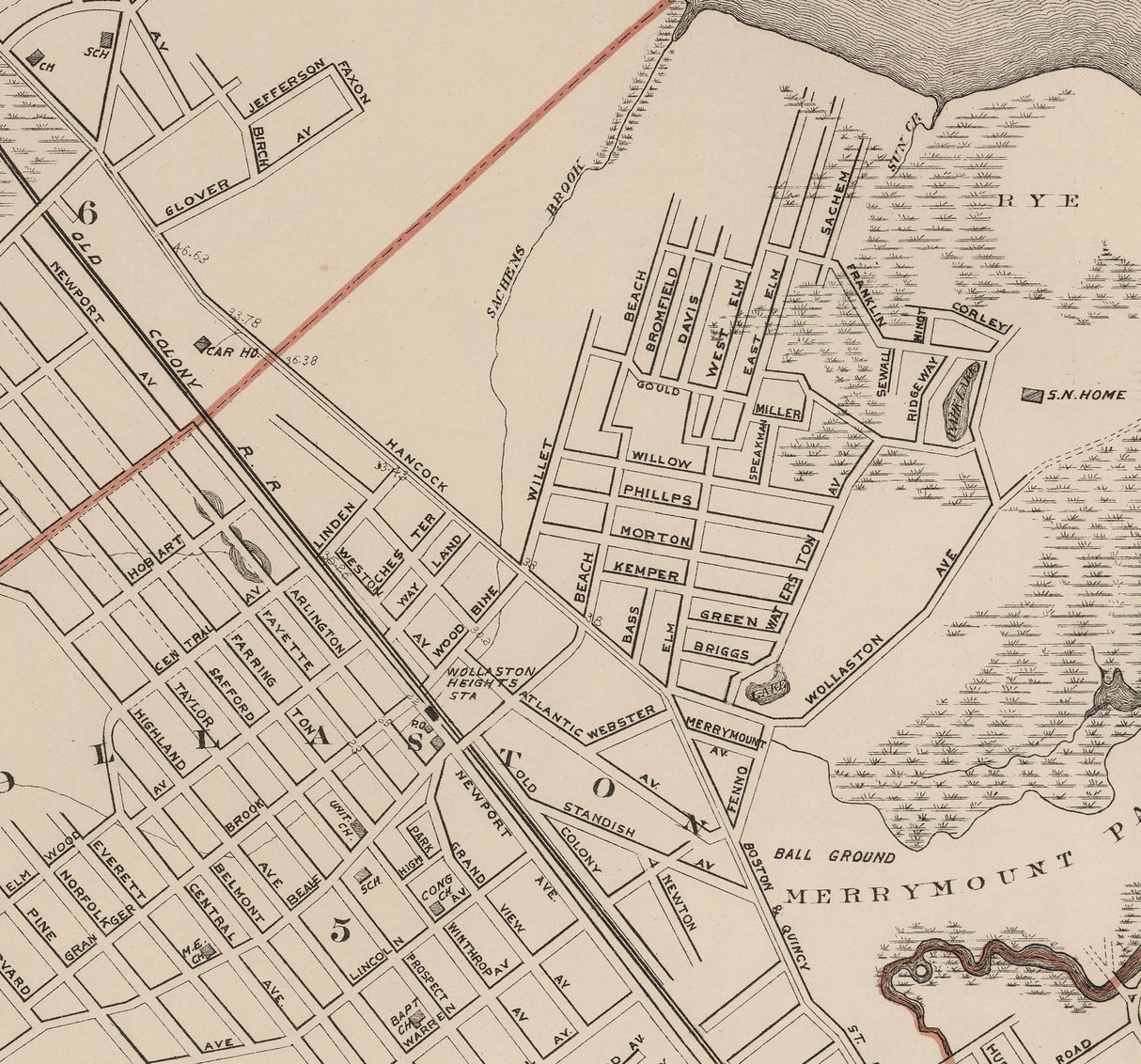 1891 Map of Quincy Massachusetts