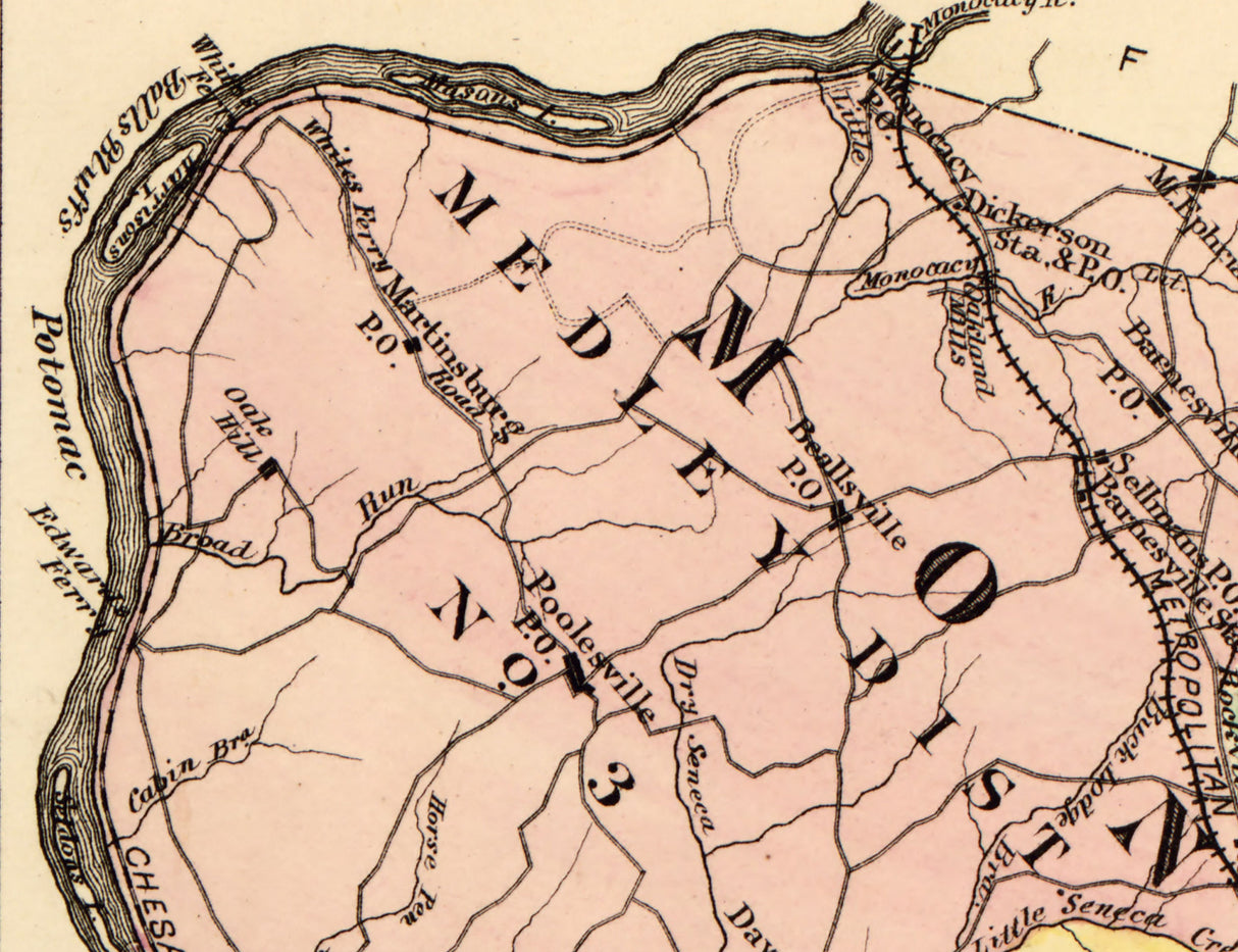 1879 Map of Montgomery County Maryland