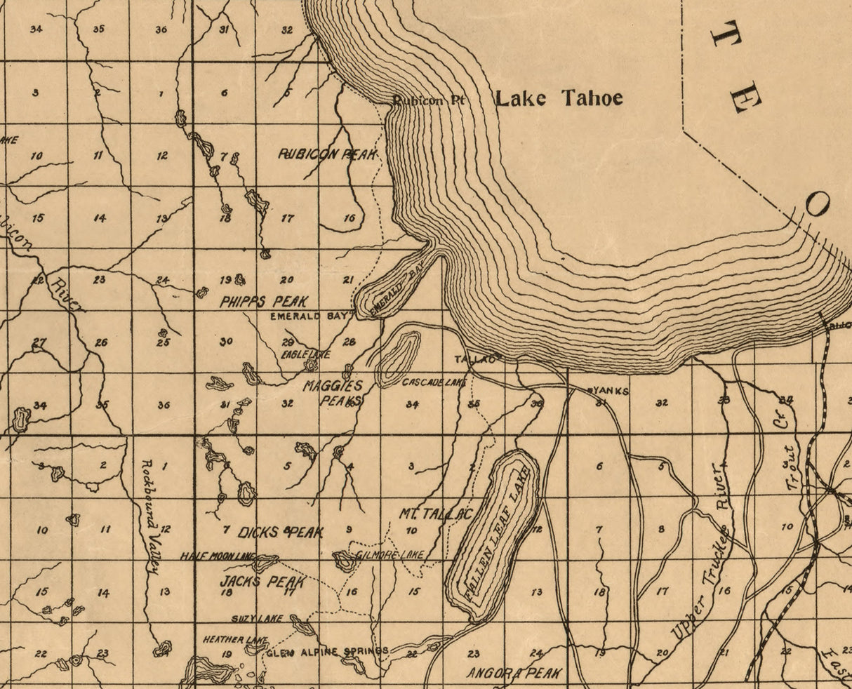1909 Map of El Dorado County California