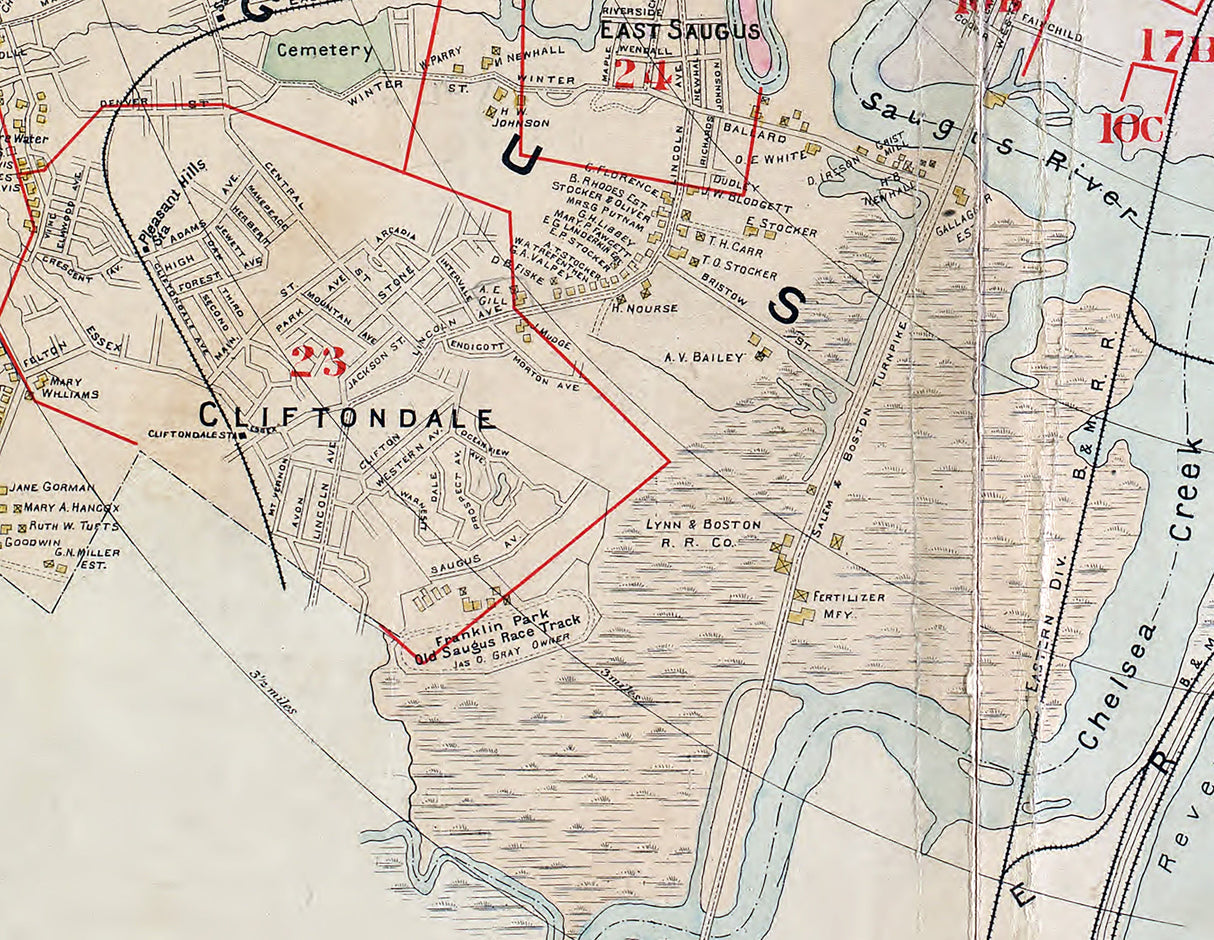 1897 Map of Lynn Massachusetts
