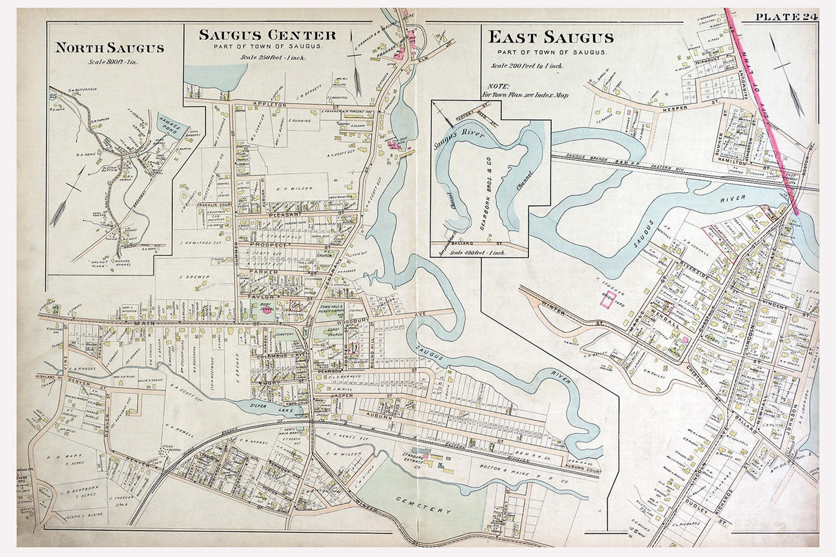 1897 Map of Saugus Massachusetts
