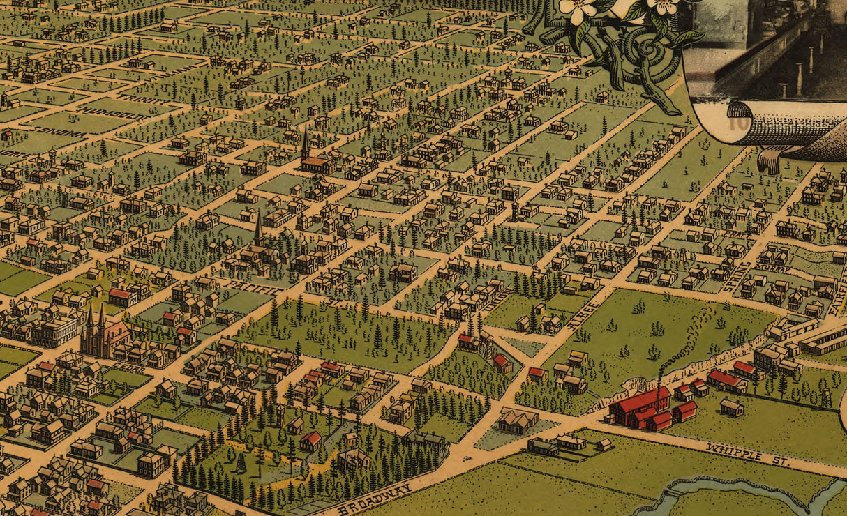 1902 Panoramic Map of Eureka Humboldt County California