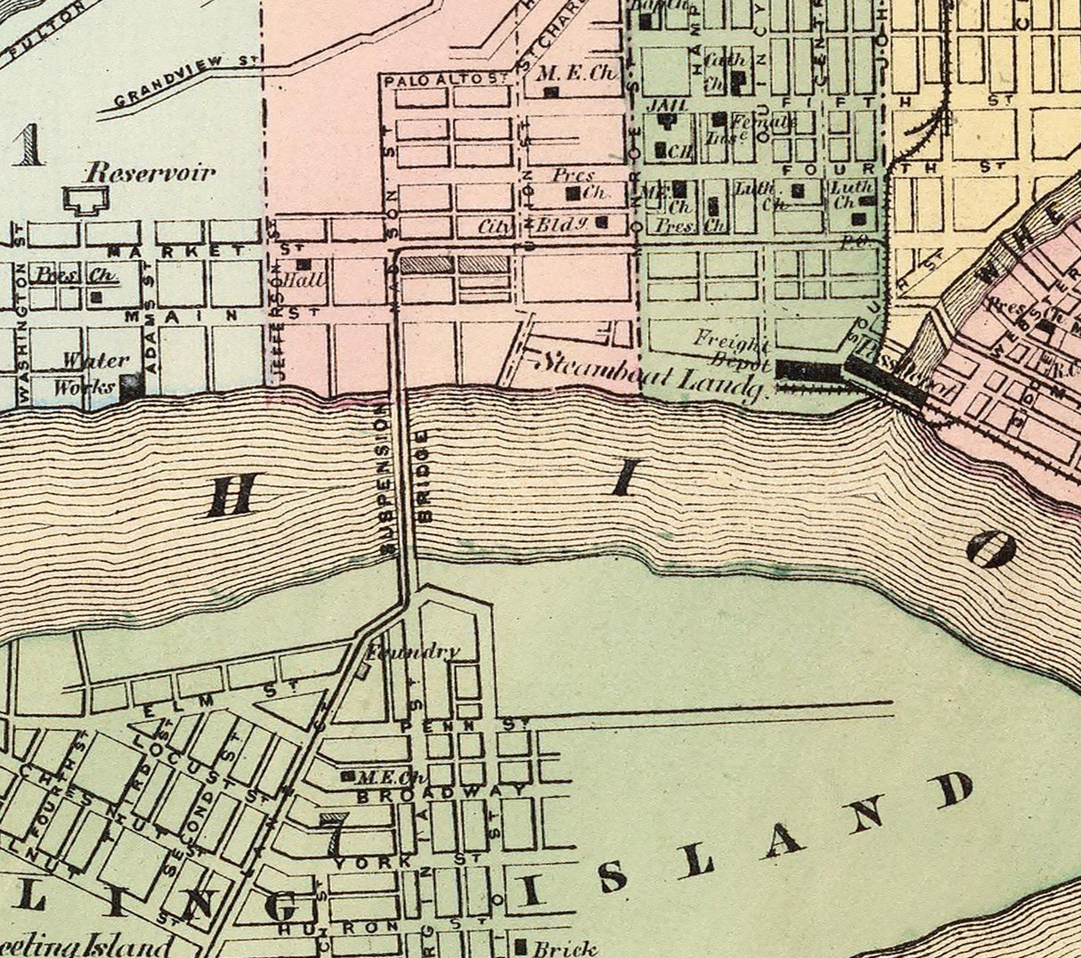 1873 Map of Wheeling West Virginia