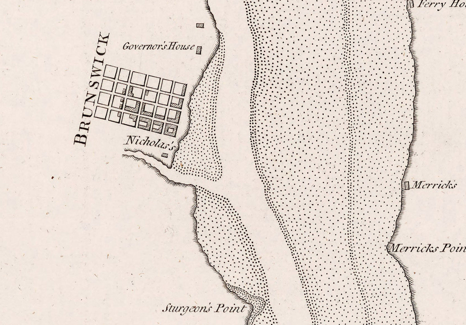1776 Nautical Chart of Cape Fear River to Brunswick Georgia