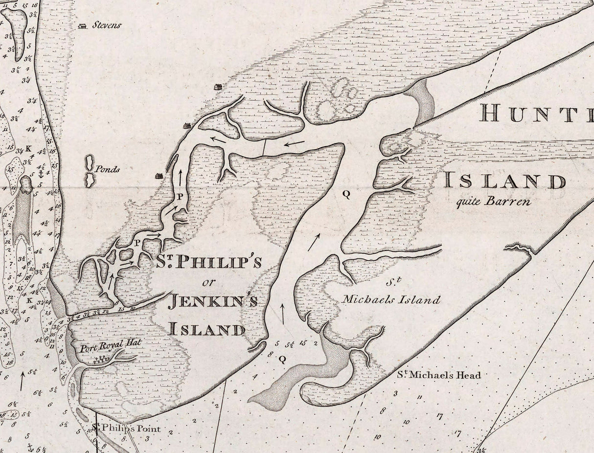 1776 Nautical Chart of Port Royal South Carolina