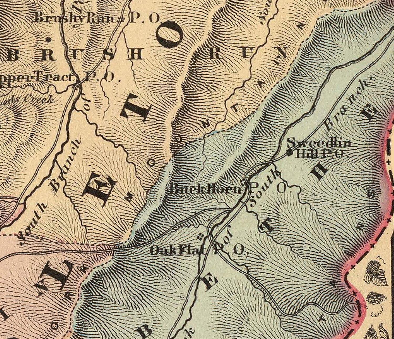 1873 Map of Randolph and Pendleton County West Virginia