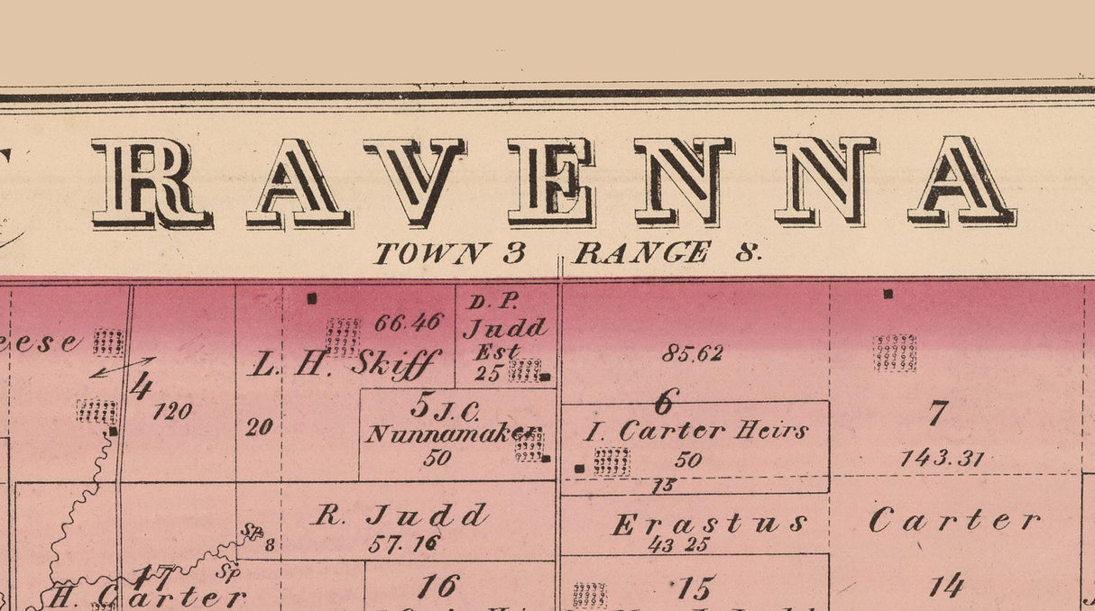 1874 Map of Ravenna Township Portage County Ohio