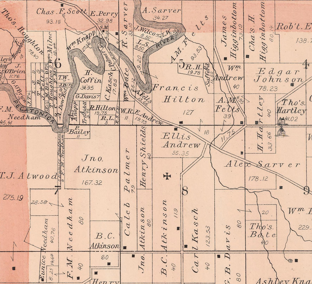 1886 Map of Burritt Township Winnebago County Illinois