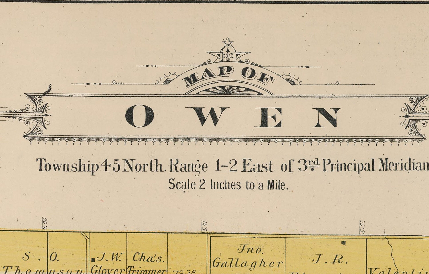 1886 Map of Owen Township Winnebago County Illinois