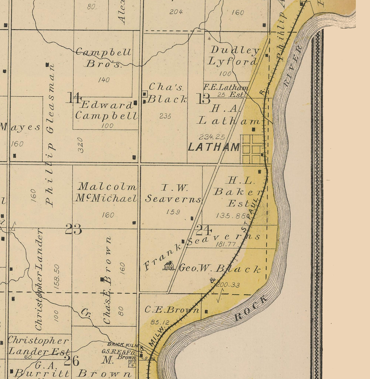 1886 Map of Owen Township Winnebago County Illinois