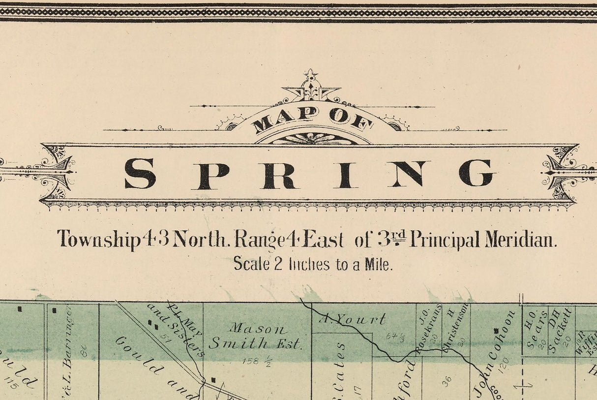 1886 Map of Spring Township Boone County Illinois