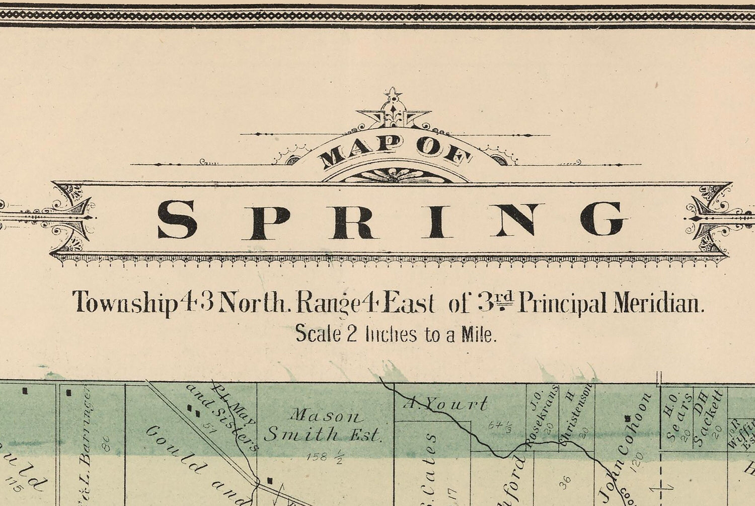 1886 Map of Spring Township Boone County Illinois