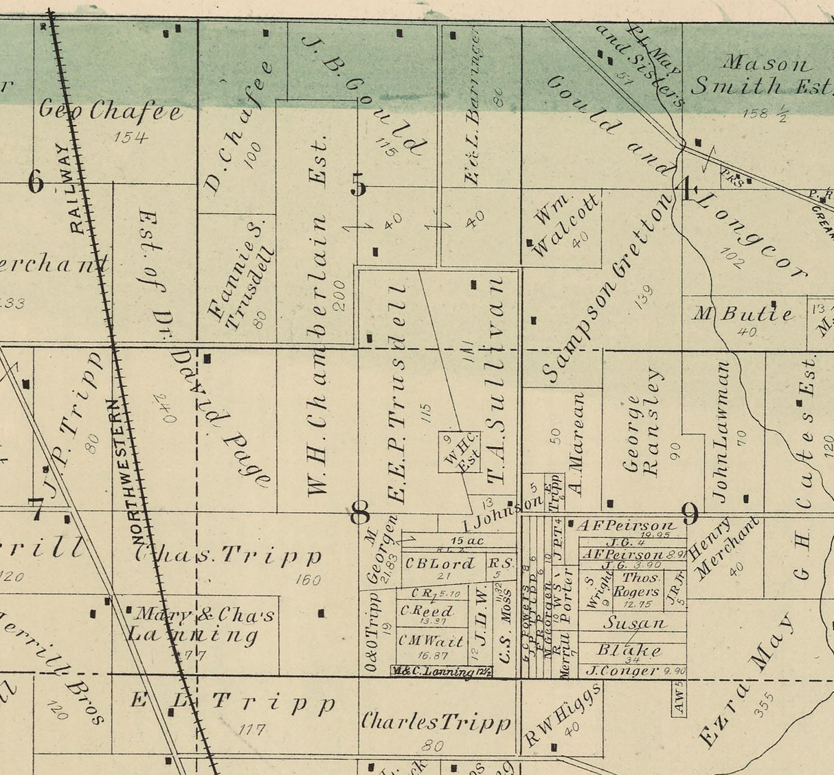 1886 Map of Spring Township Boone County Illinois