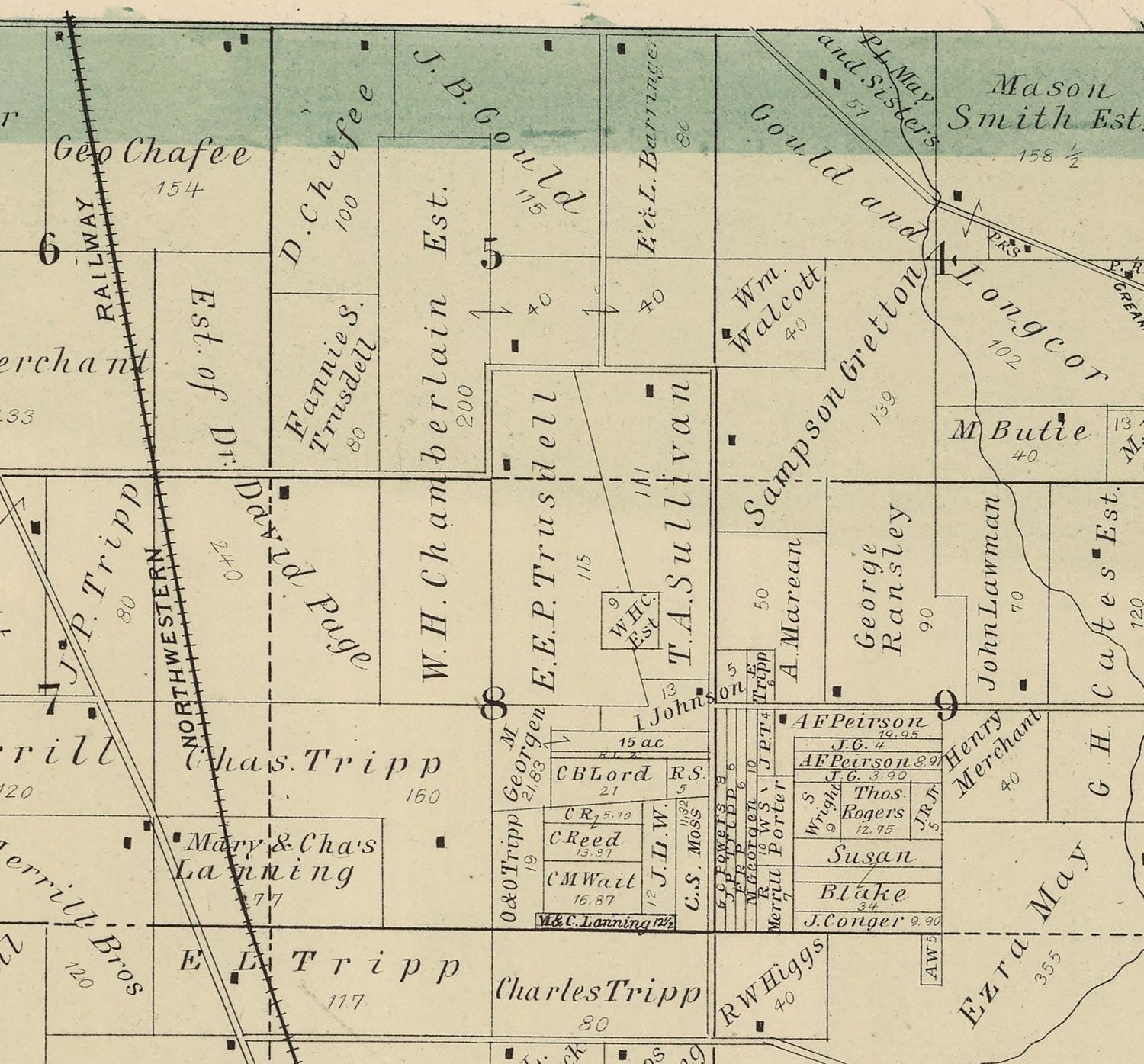 1886 Map of Spring Township Boone County Illinois