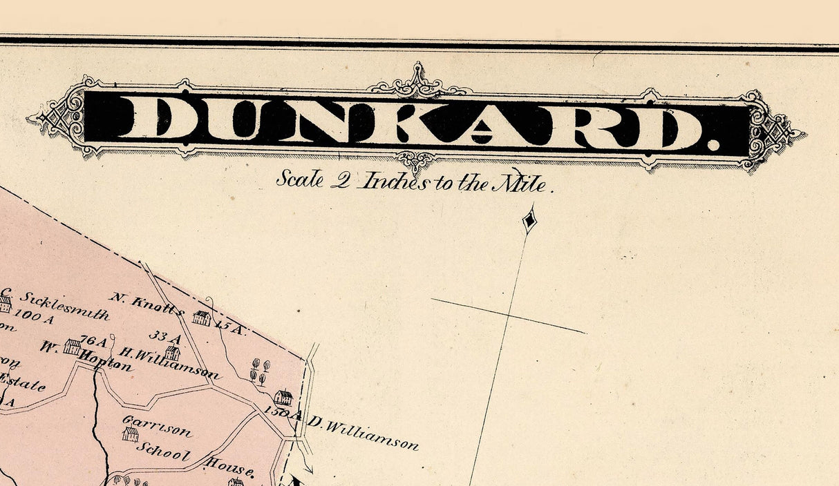 1876 Map of Dunkard Township Greene County Pennsylvania
