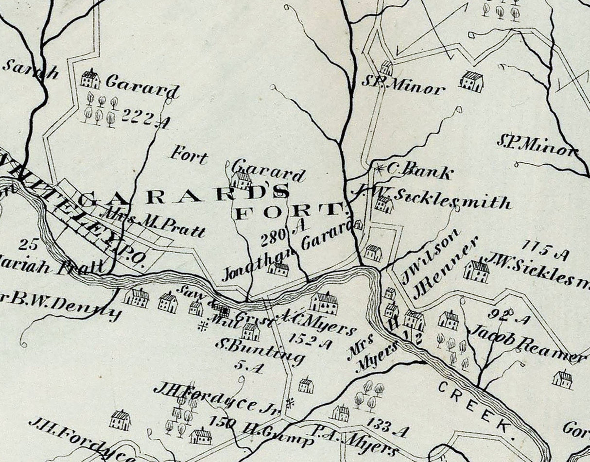 1876 Map of Greene Township Greene County Pennsylvania