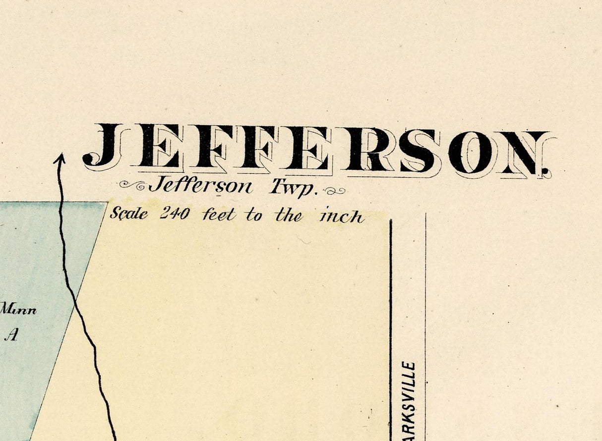 1876 Map of Jefferson Greene County Pennsylvania