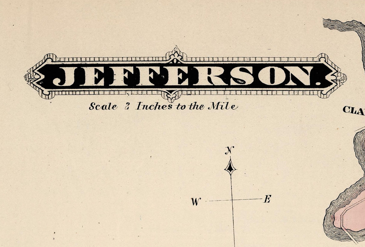 1876 Map of Jefferson Township Greene County Pennsylvania