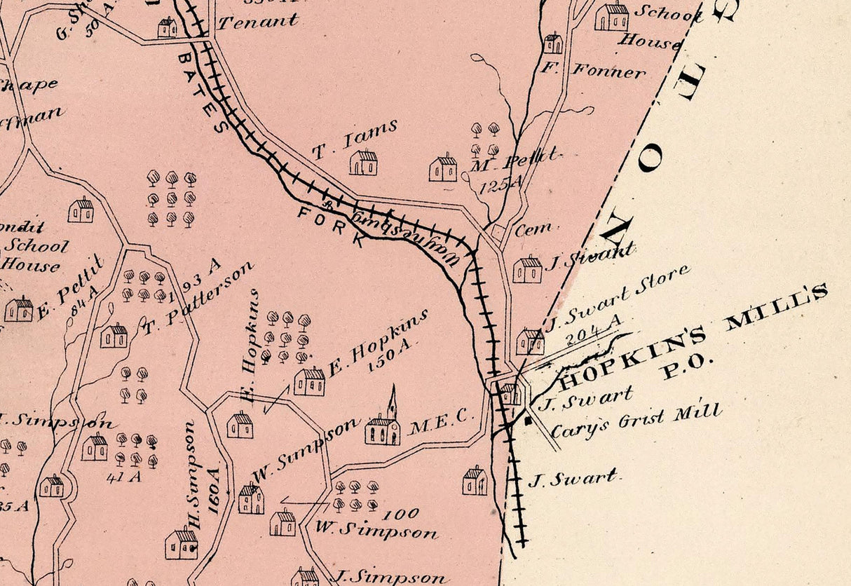 1876 Map of Morris Township Greene County Pennsylvania
