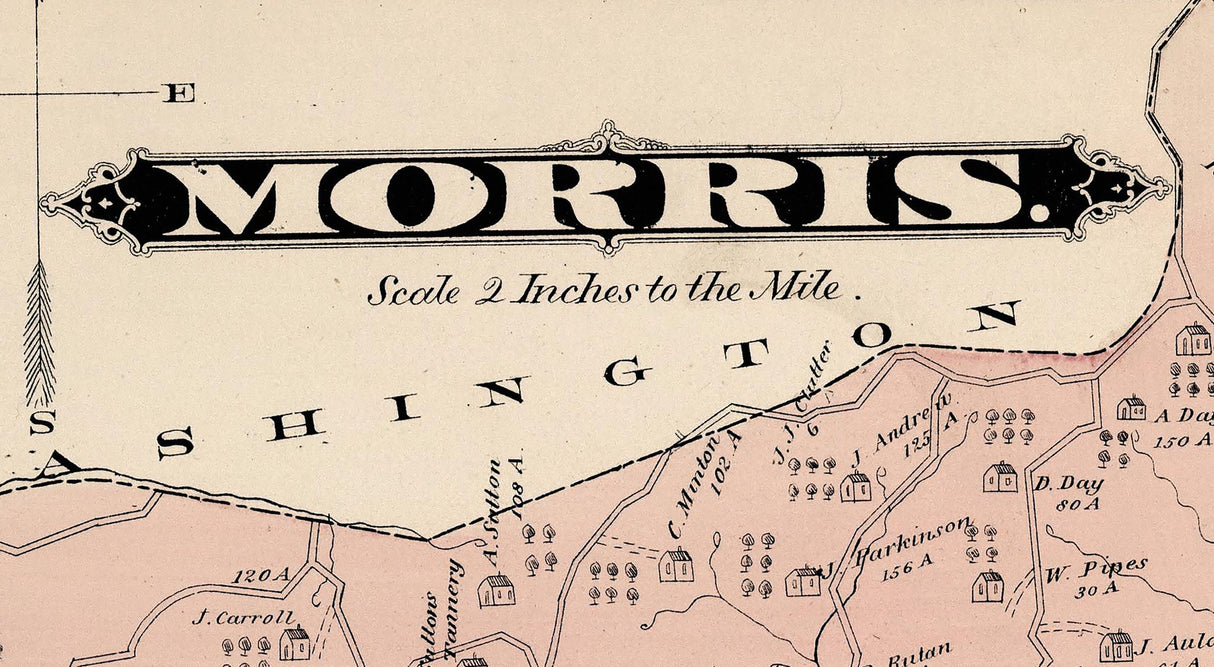1876 Map of Morris Township Greene County Pennsylvania