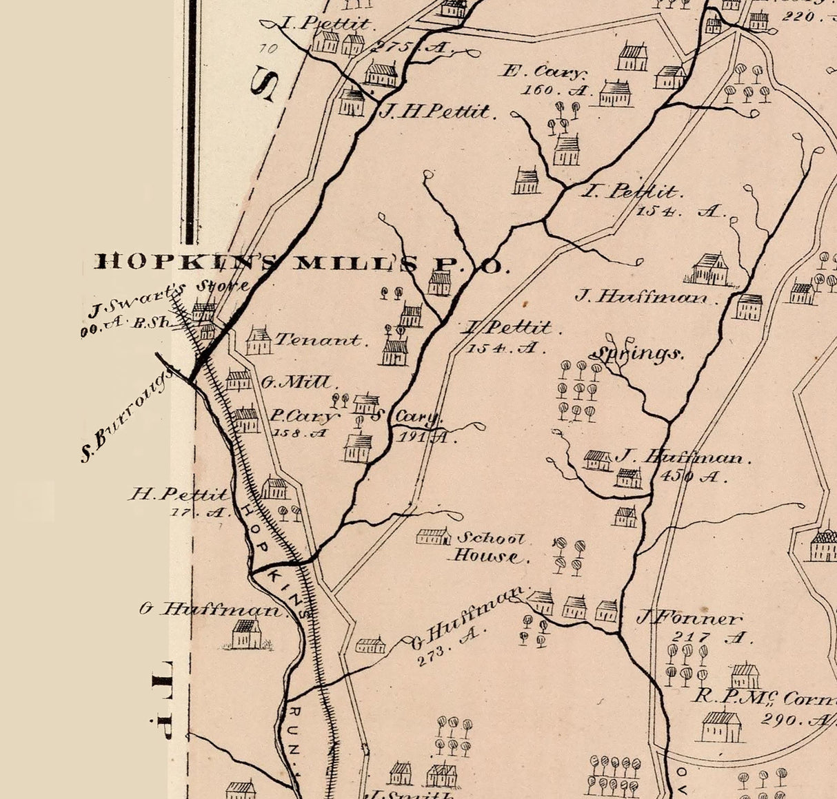 1876 Map of Washington Township Greene County Pennsylvania