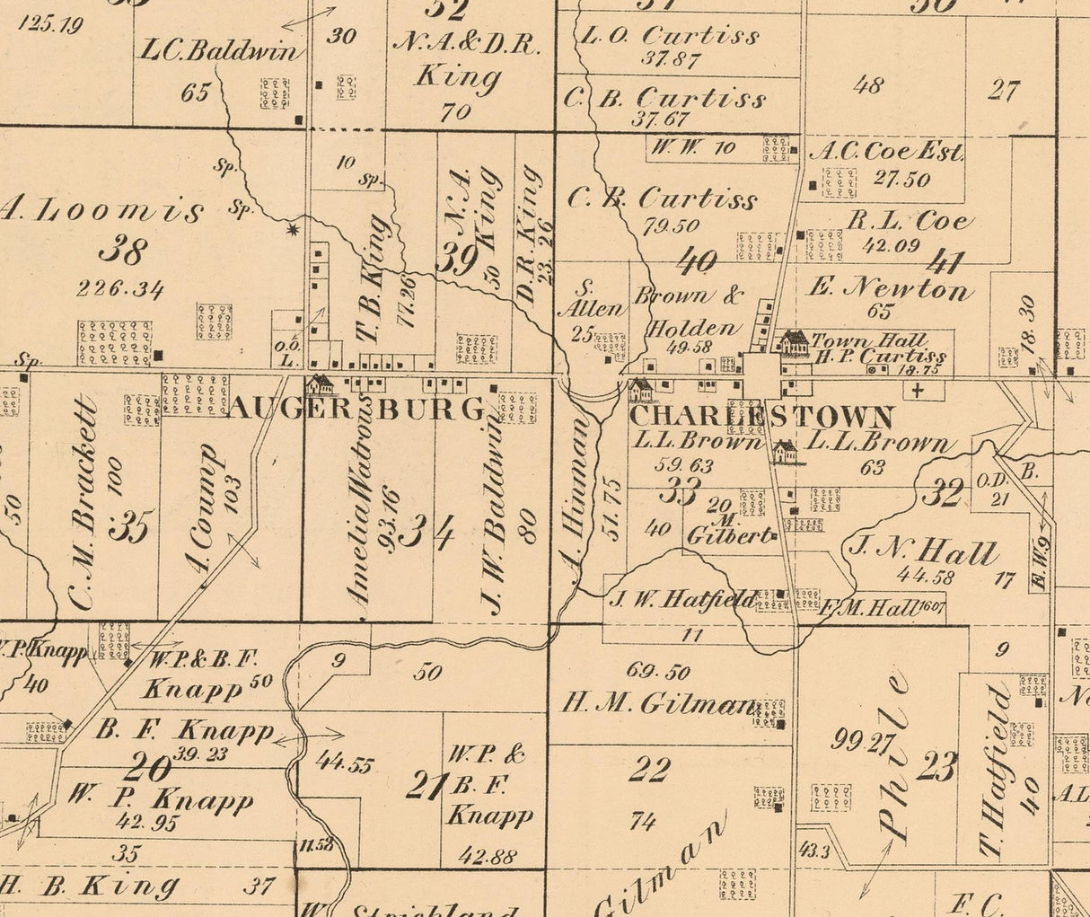 1874 Map of Charlestown Township Portage County Ohio