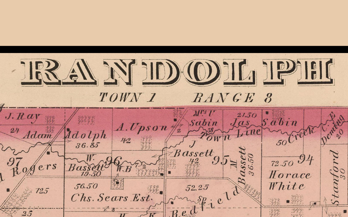 1874 Map of Randolph Township Portage County Ohio
