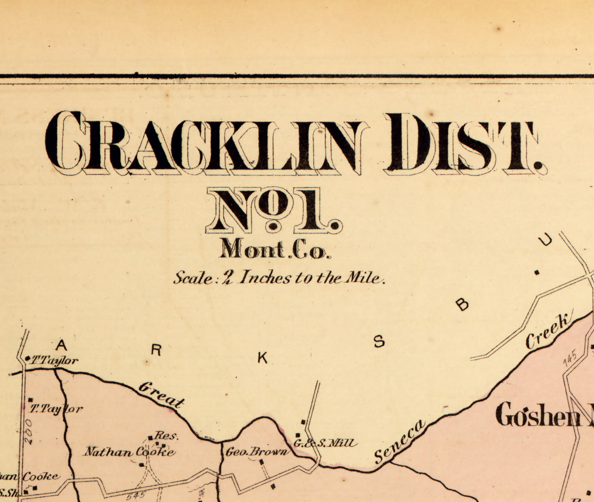 1879 Map of Cracklin District Montgomery County Maryland