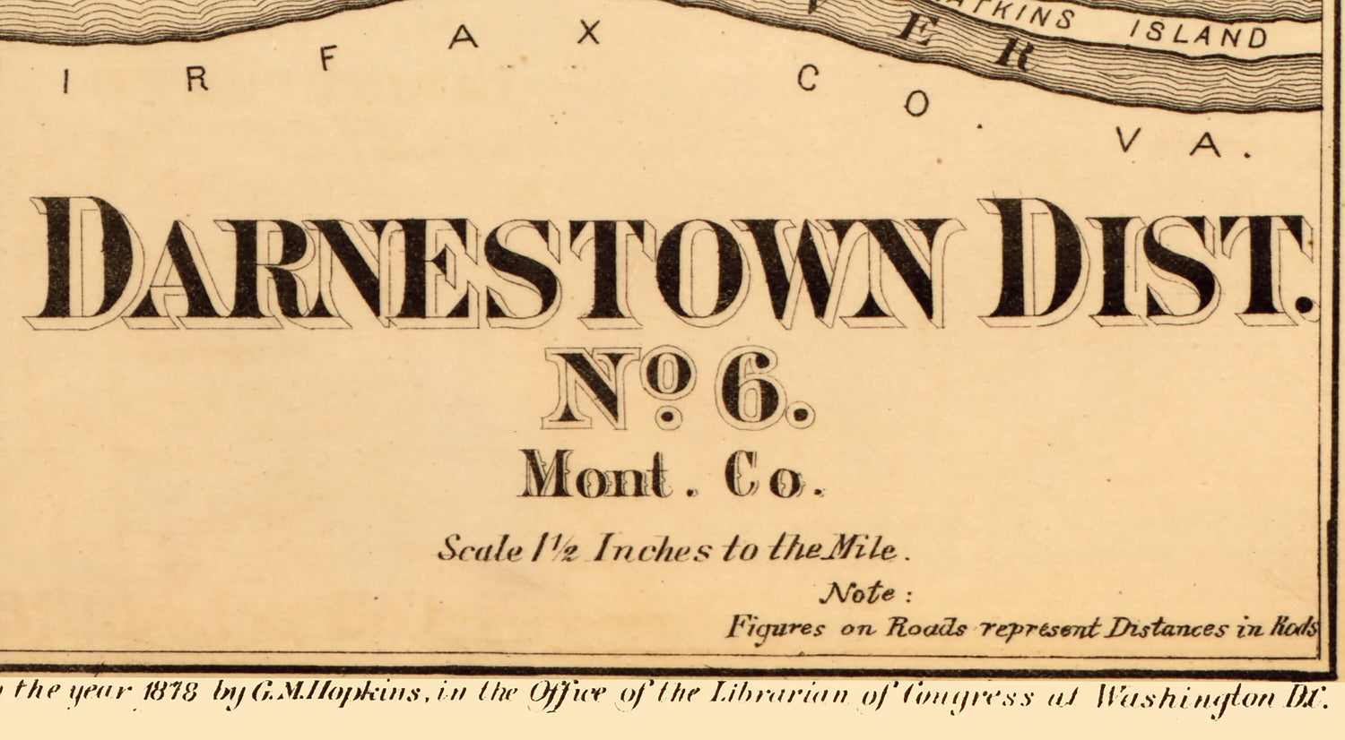 1879 Map of Darnestown District Montgomery County Maryland