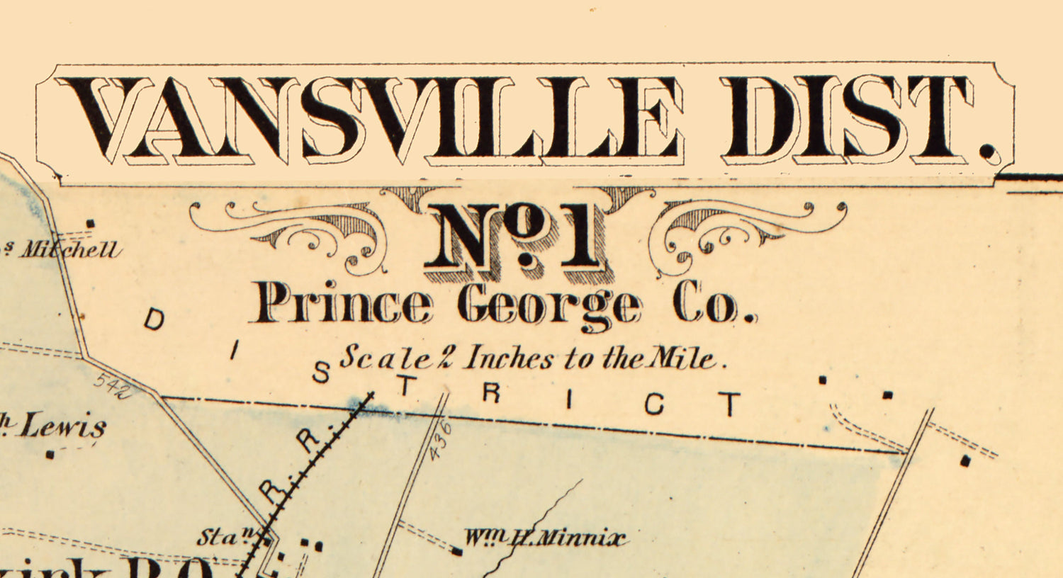 1879 Map of Vansville District Montgomery County Maryland
