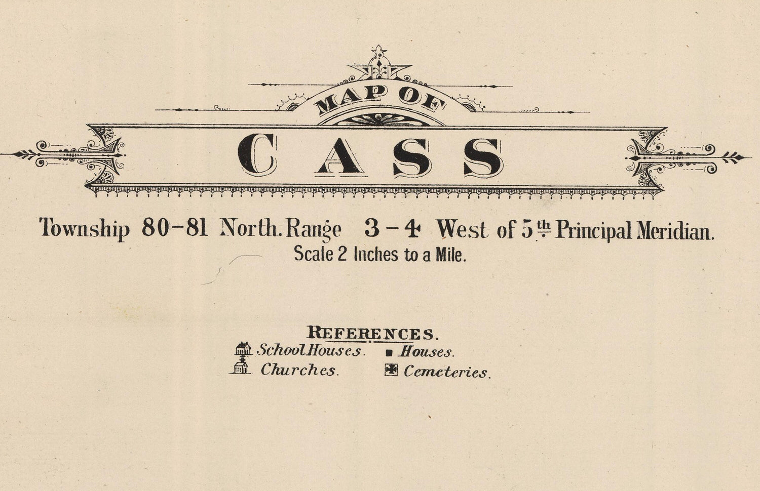 1885 Map of Cass Township Cedar County Iowa