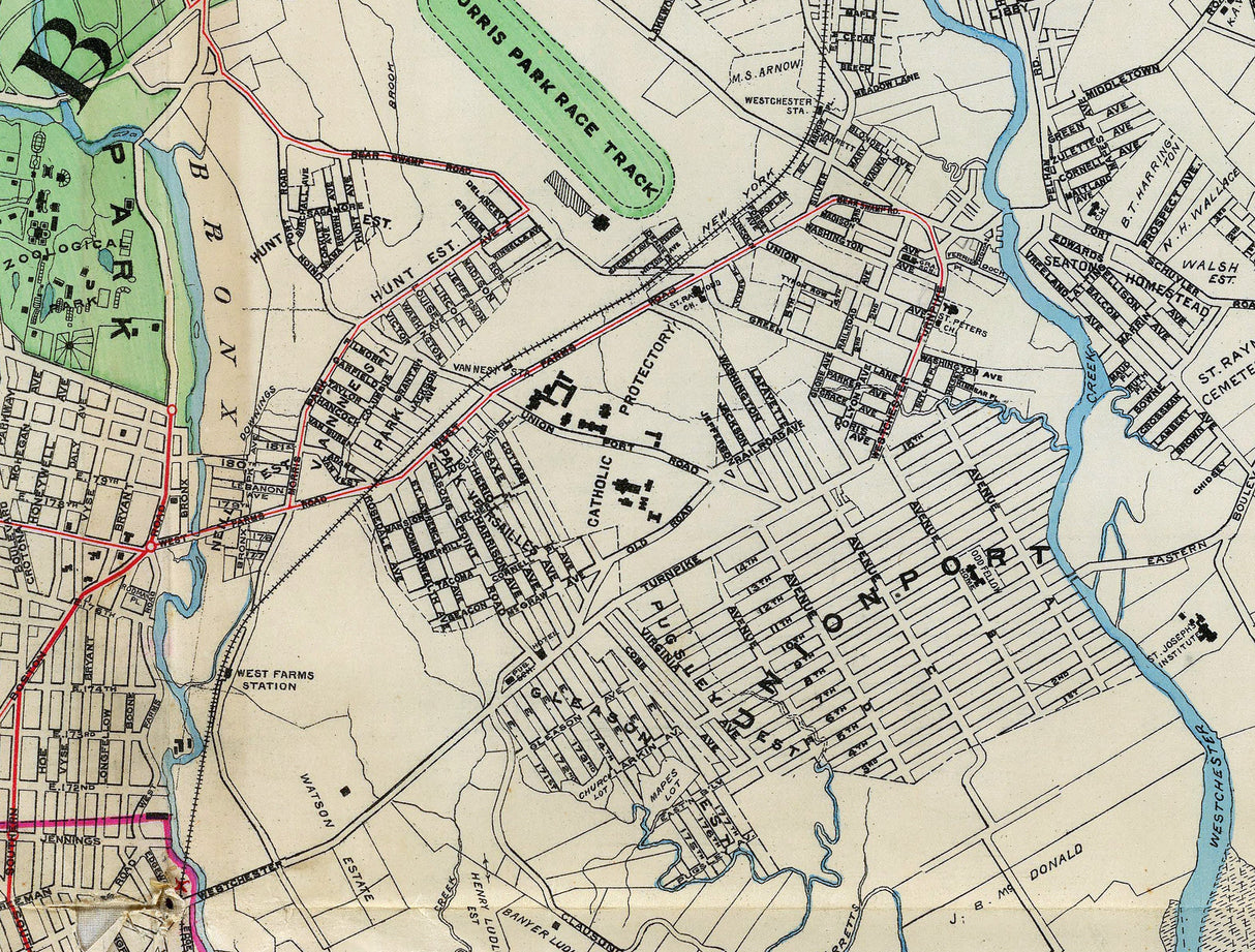 1900 Map of The Bronx New York