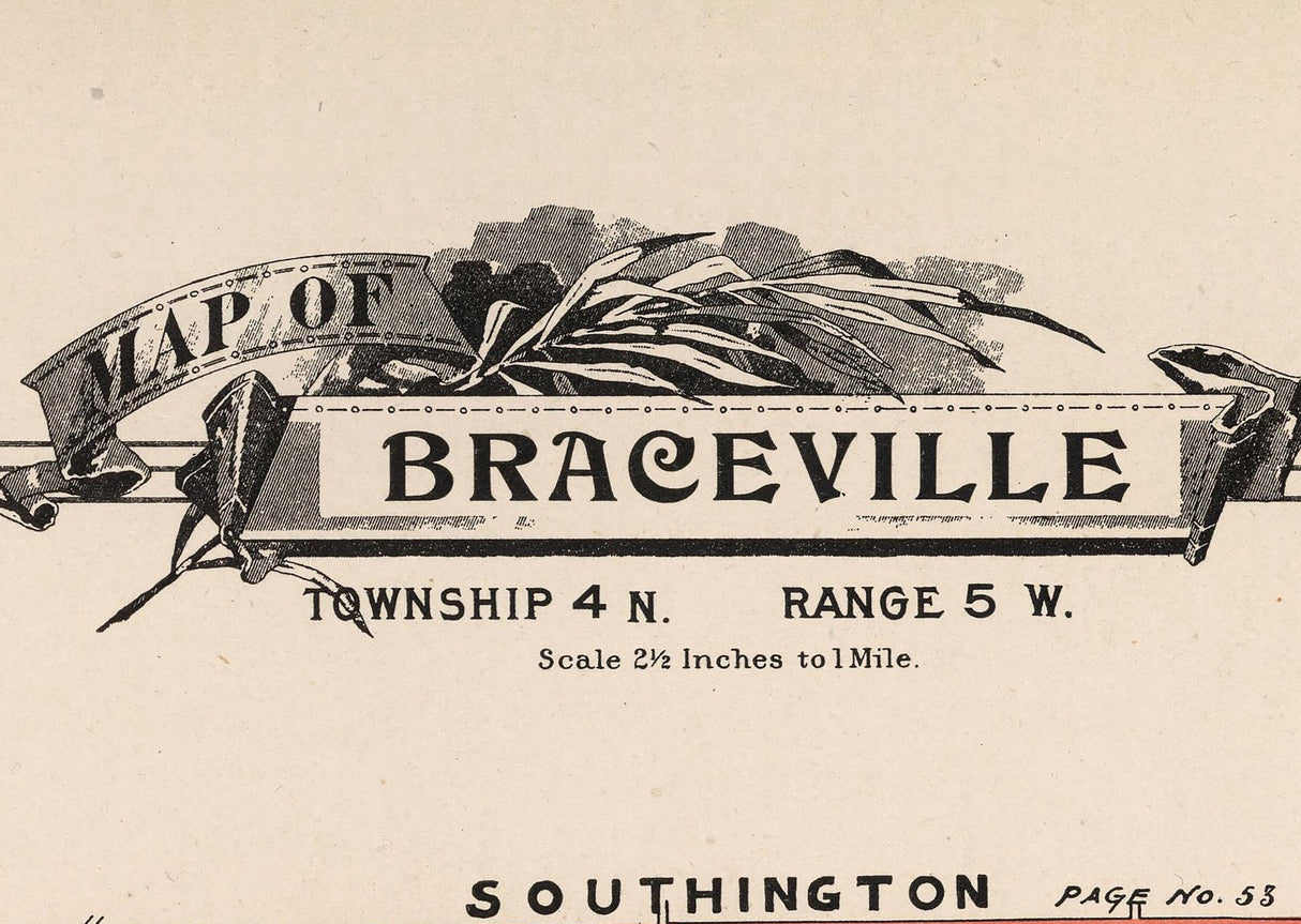 1899 Map of Braceville Township Trumbull County Ohio