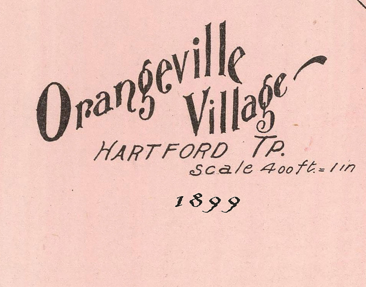 1899 Map of Orangeville Village Trumbull County Ohio