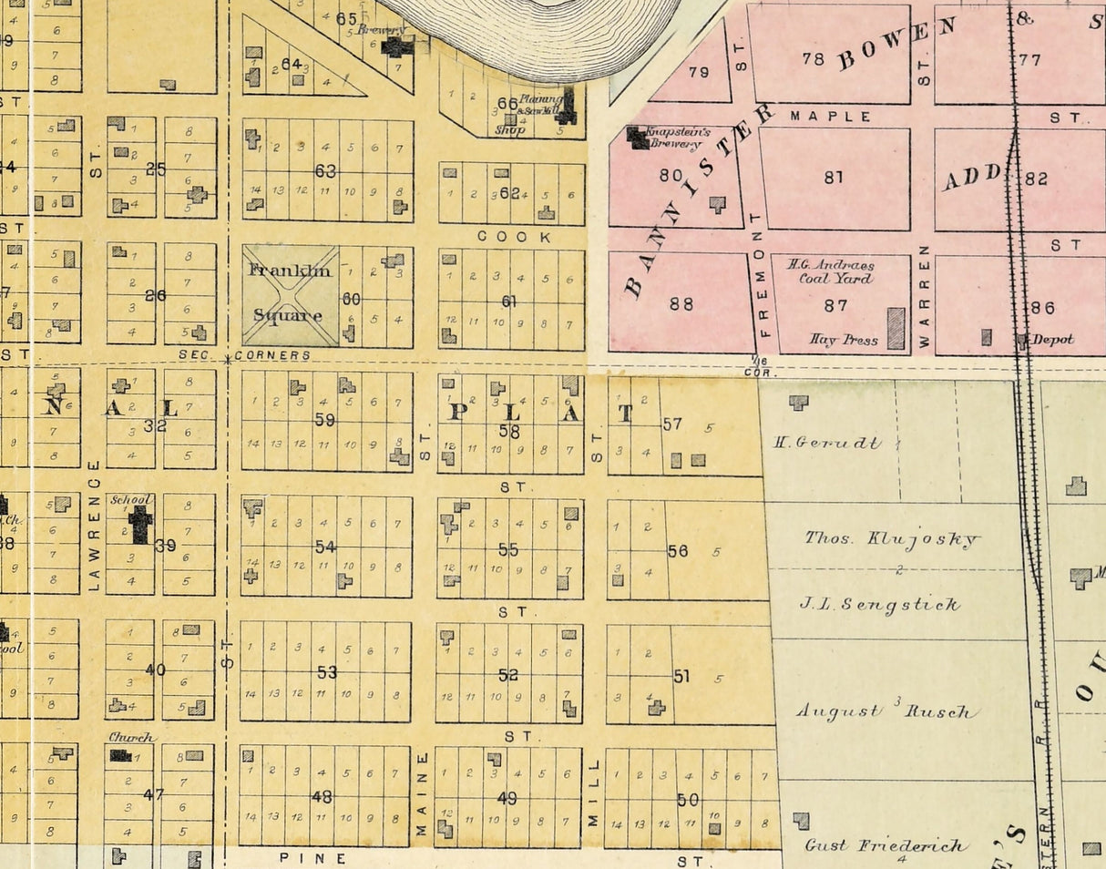 1889 Town Map of New London Waupaca County Wisconsin