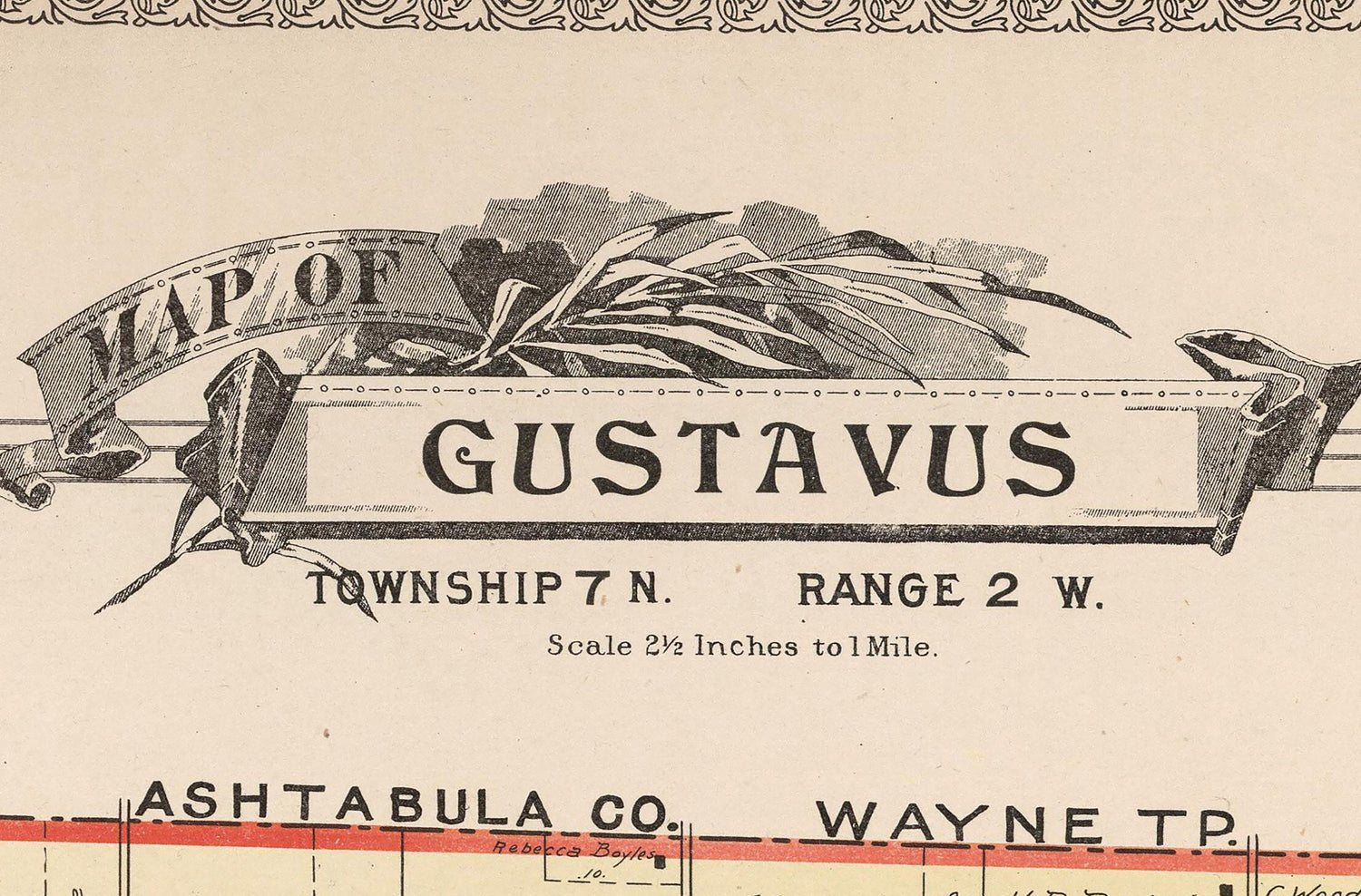 1899 Map of Gustavus Township Trumbull County Ohio