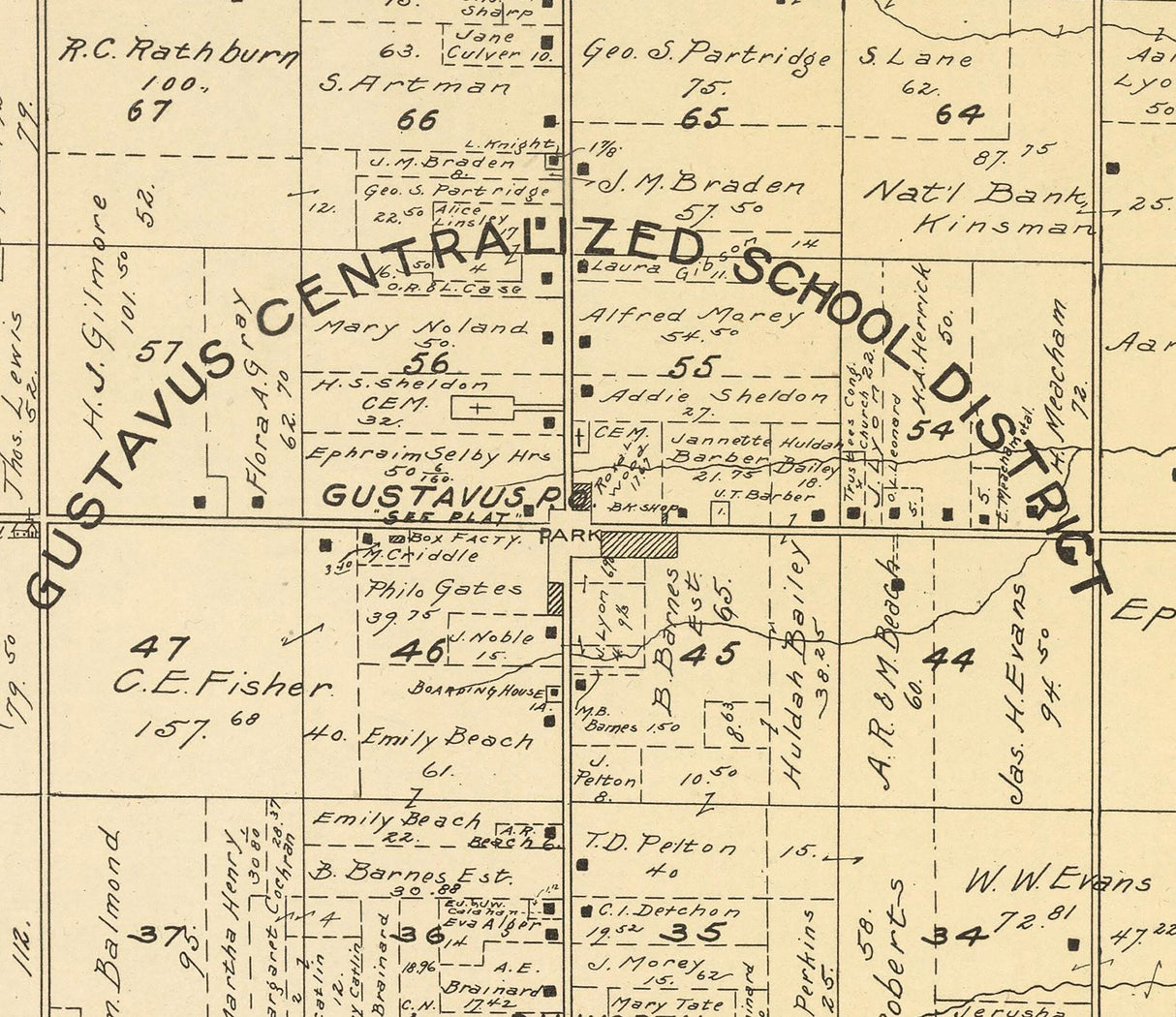 1899 Map of Gustavus Township Trumbull County Ohio