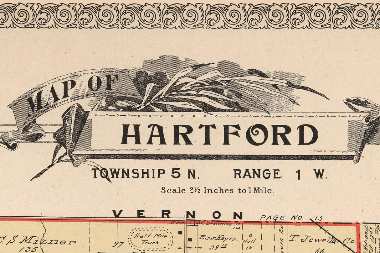 1899 Map of Hartford Township Trumbull County Ohio
