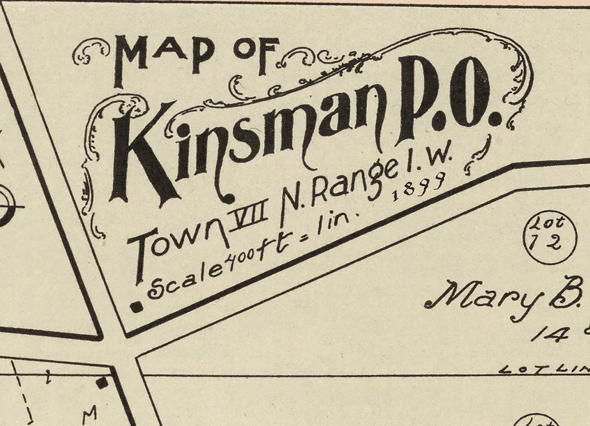 1899 Map of Kinsman Trumbull County Ohio