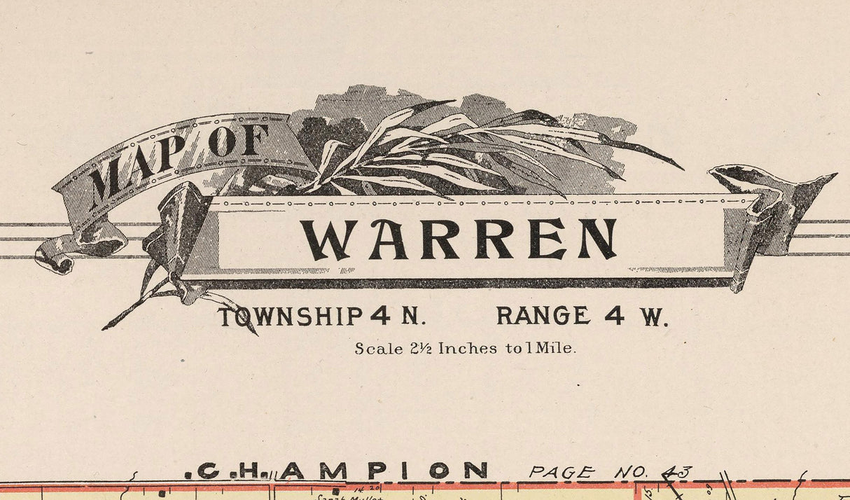 1899 Map of Warren Township Trumbull County Ohio