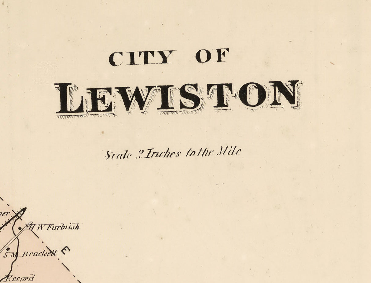 1873 Map of City of Lewiston Androscoggin County Maine