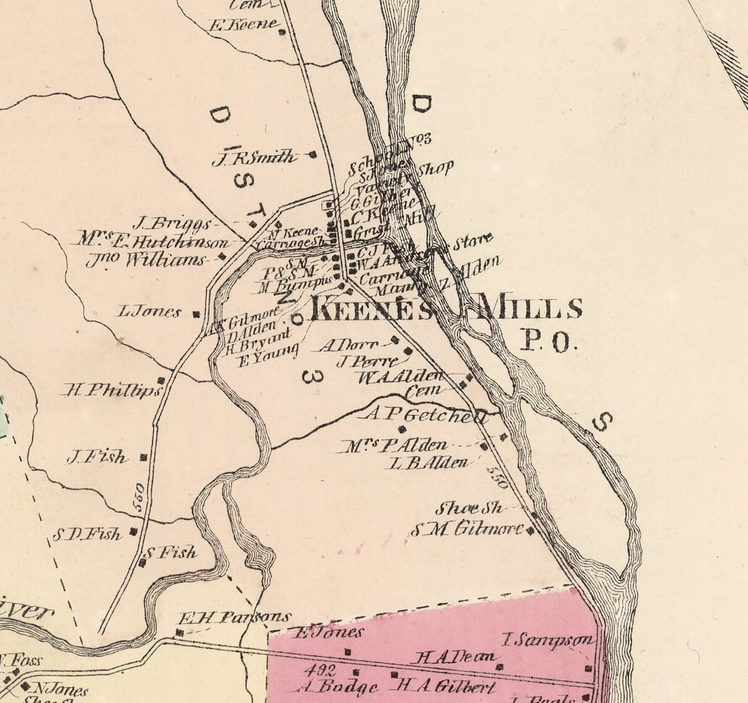 1873 Map of Turner Township Androscoggin County Maine