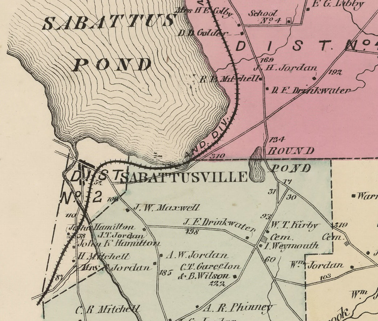 1873 Map of Webster Township Androscoggin County Maine