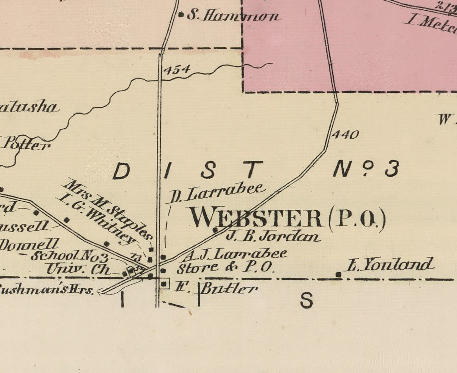 1873 Map of Webster Township Androscoggin County Maine