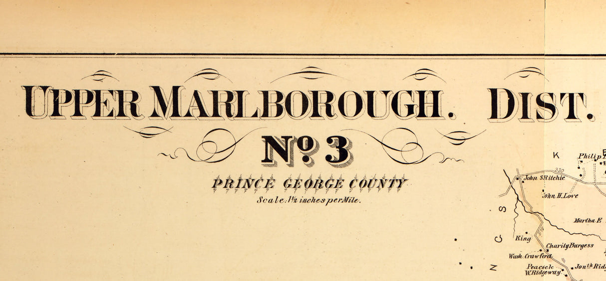 1879 Map of Upper Marlborough District Montgomery County Maryland