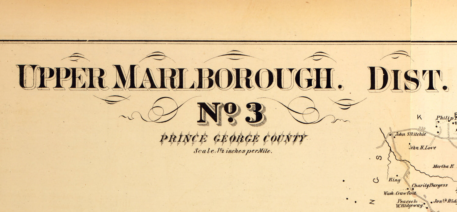 1879 Map of Upper Marlborough District Montgomery County Maryland