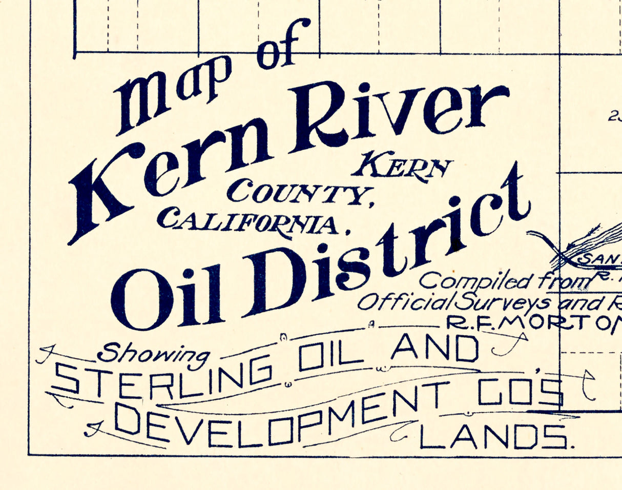 1899 Map of Kern River Oil District Kern County California